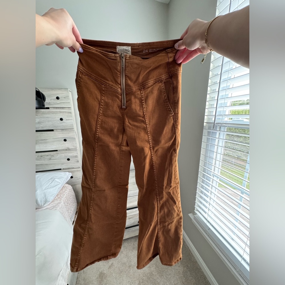 Pilcro Tan High-Rise Pants